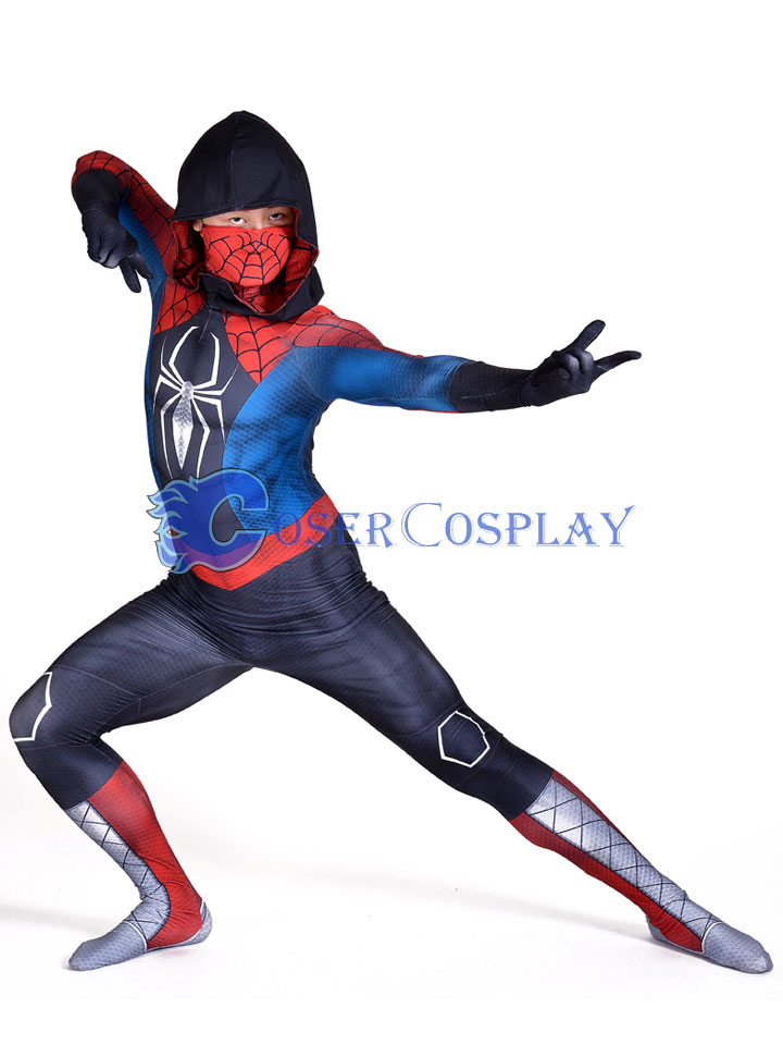 2018 Spiderman Cosplay Costume Conjoined Cap